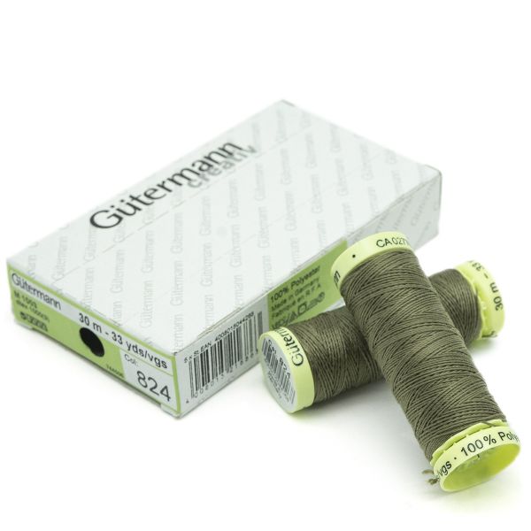 Нитки отделочные Gutermann Top Stitch, 30м, 824 зеленый камуфляж, 5 катушек