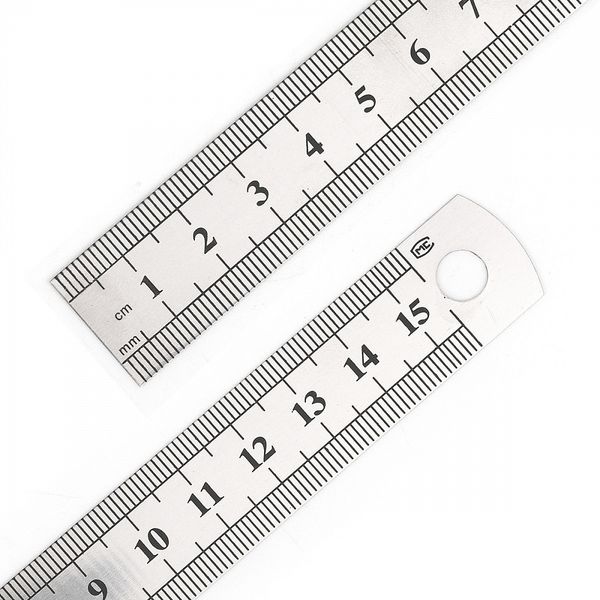 Линейка стальная Maxwell 15 см / 0.32 мм, MAX.8110 ПВХ чехол