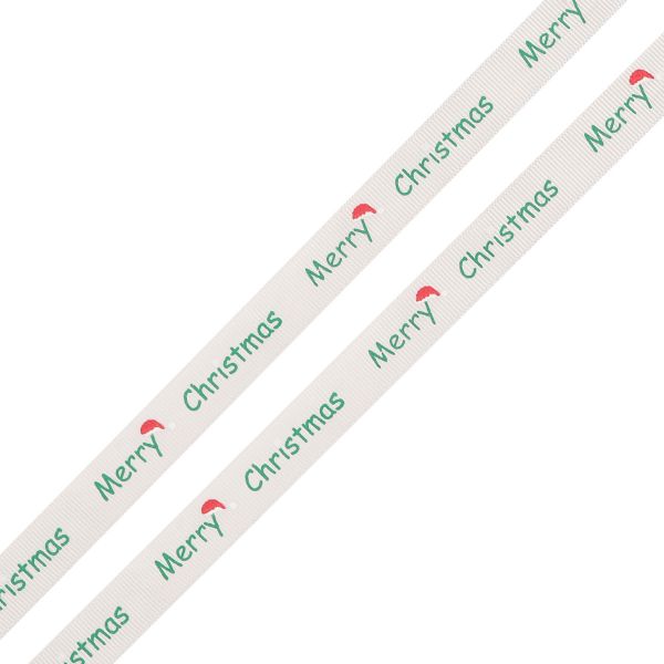 Лента репсовая (в рубчик) 15.0 мм, 3м, Merry Christmas