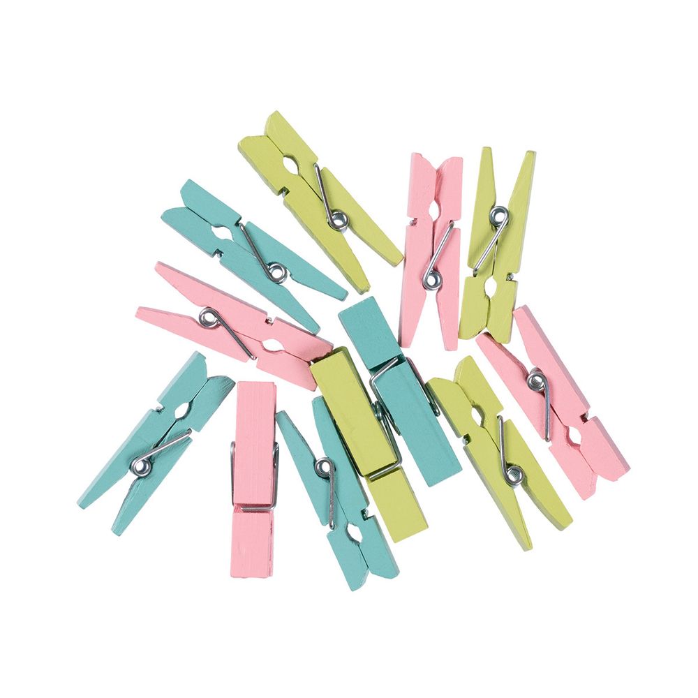 Прищепки декоративные 3.5 см, 60 шт, 05 Утро (розовый, салатовый, голубой), Mr.Painter DKN-05