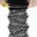 Кружево шантильи (реснички) 80 мм, цв.2 черный, 3 метра, Kruzhevo