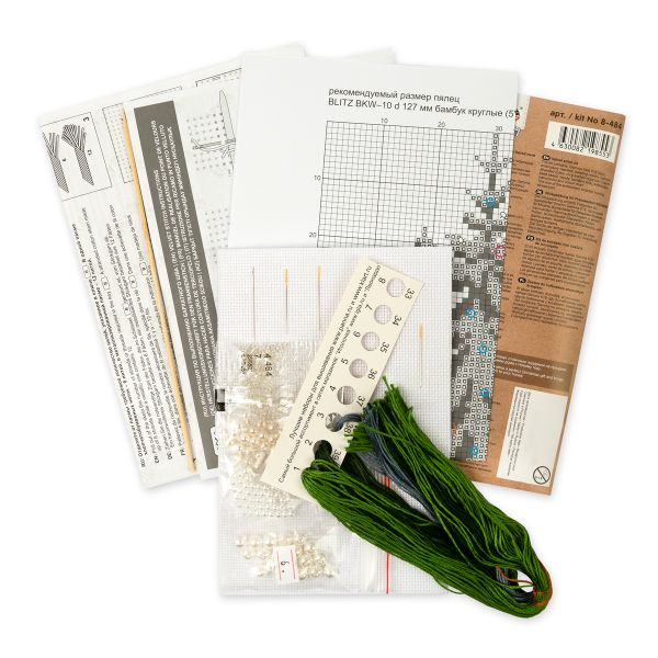 Набор для вышивания нитками Klart, Бархатная ель, 13.5х19.5 см