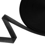 Тесьма (лента) окантовочная 18 мм / 100 метров, черный, Gamma 018 О черный