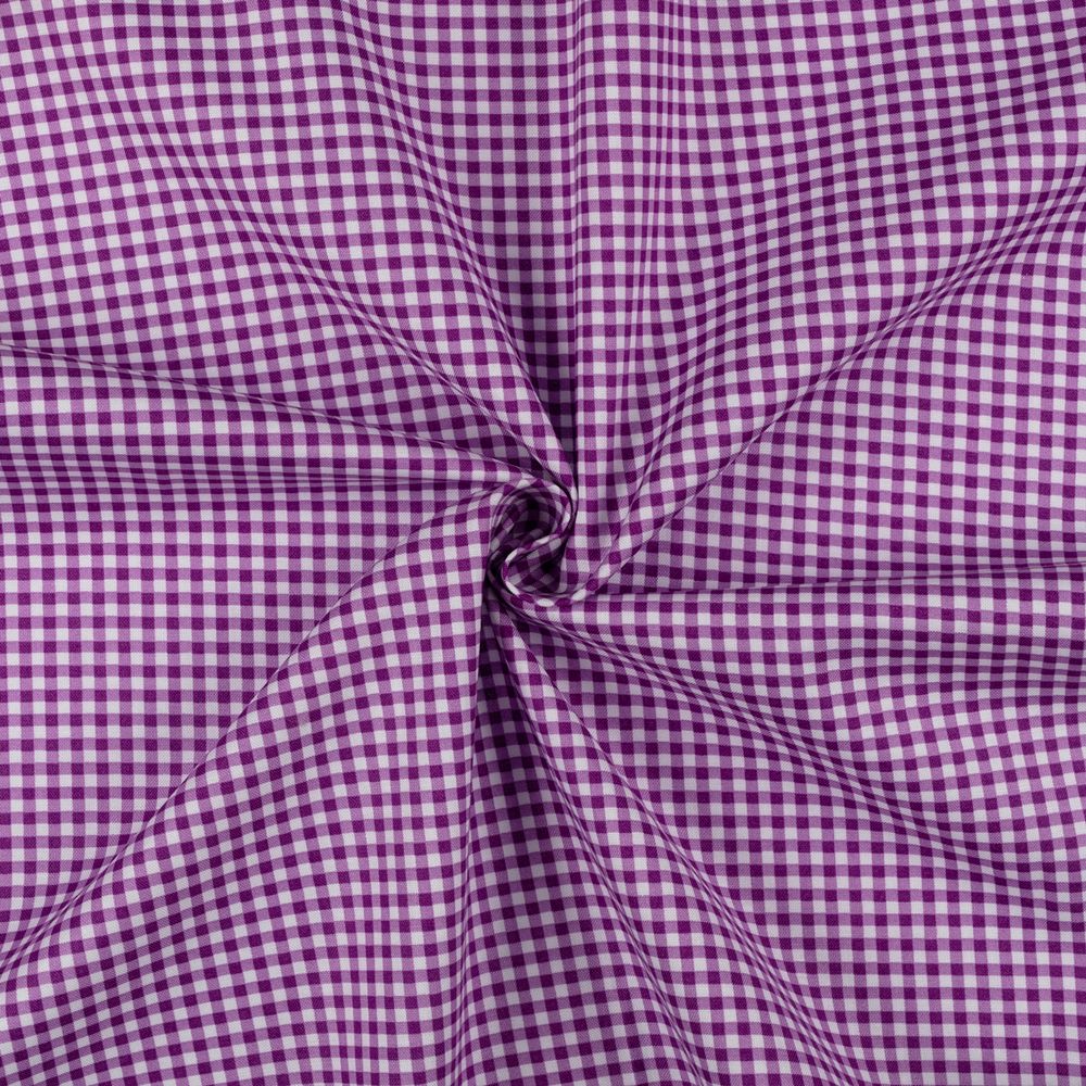 Ткань для пэчворка Peppy Бабушкин сундучок, рулон 112 см / 5 метров, БС-51 клетка фиолетовый, Peppy