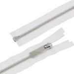 Молния металл Т5 (5 мм) 1 зам., разъем., 70 см, декор, серебро, белый, KAP-5 Gamma, 5 шт