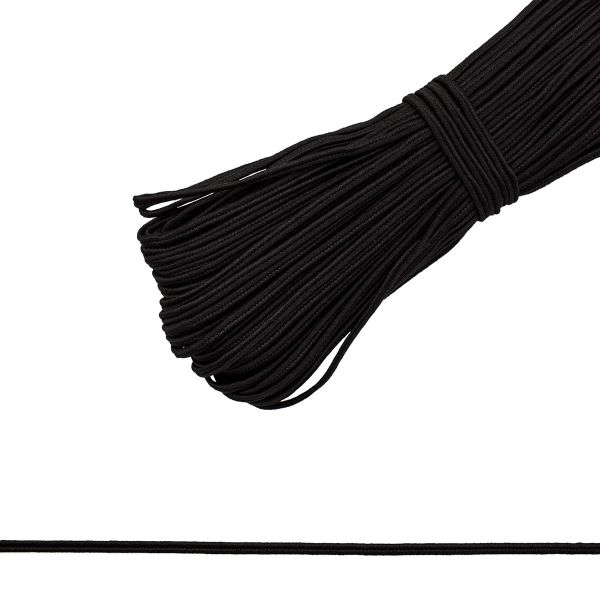 Шнур сутажный ⌀2.0 мм / 50 метров, черный