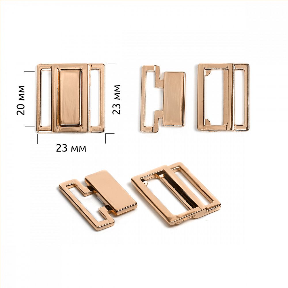 Пряжка-застежка для купальников металл 20.0 мм, 122SW цв.золото уп.10 шт