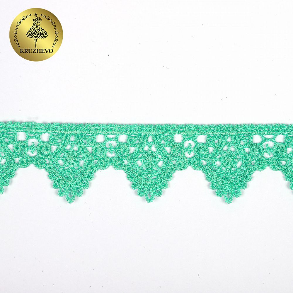 Кружево гипюр (плетёное) 26 мм, 0798 цв.F249 мята уп.27м, Kruzhevo