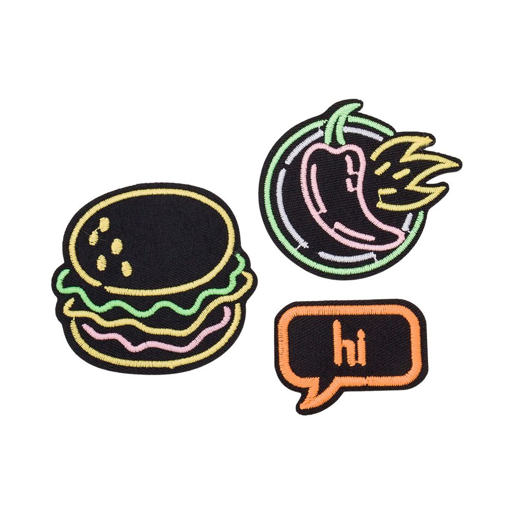 Термоаппликации светящихся в темноте Острый перекус, 3 шт, Hobby&amp;Pro