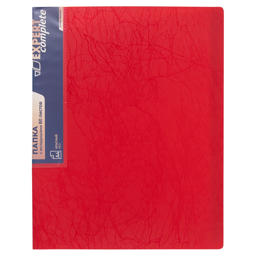 Папка с вкладышами 80 л. A4 700 мкм 25 мм, волокно, 4 шт, красный new EC211930004, Expert Complete