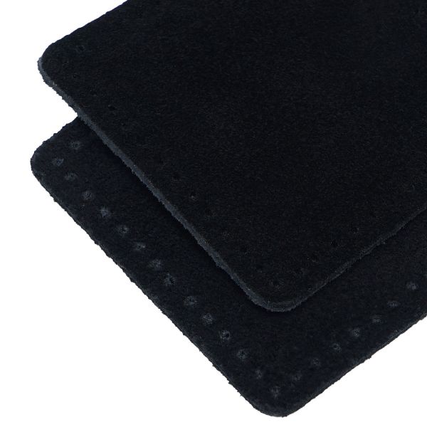 Заплатки пришивные из замши, квадрат 6см с перфорацией, 2 шт, 100% кожа, 20 черный, 59112