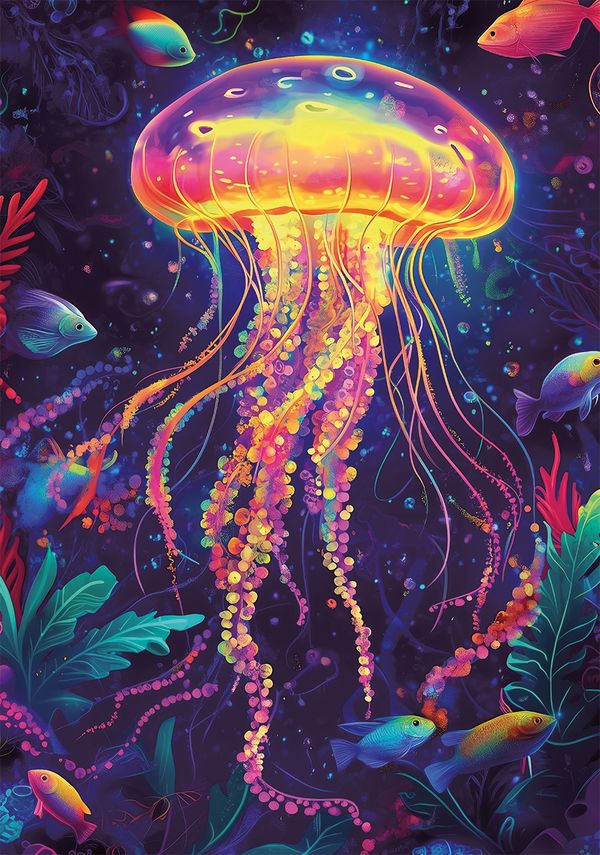 Пазл 500 элементов, PZL-500/92 Неоновая медуза, Фрея