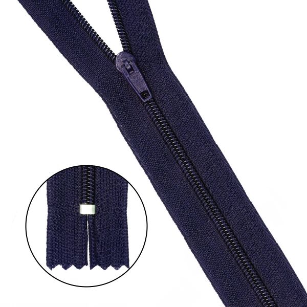 Молния спираль (витая) брючная Т4 (4 мм) 1 зам., н/раз., 14 см, п/автомат, цв.233 т.синий, 10 шт