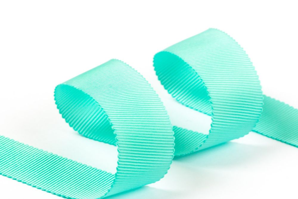 Лента репсовая (в рубчик) с зубчатым краем 25.0 мм / 25±1 метров, 314 мятный, Gamma PTGR-25