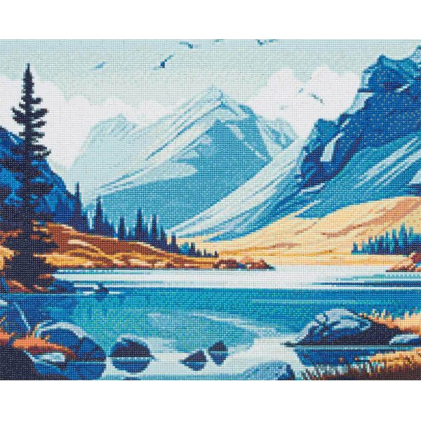 Алмазная (кристальная) мозаика Cristyle, Озеро в горах, 50х40 см