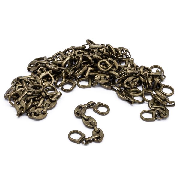 Вешалка-цепочка для одежды усиленная 80х8 мм (антик), 20 шт