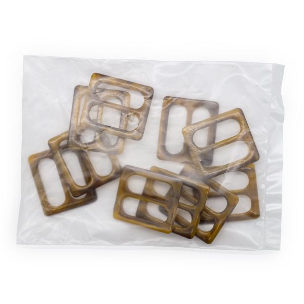 Пряжка пластиковая 25 мм, янтарь мраморный, П01(2.06-454-25), 10 шт