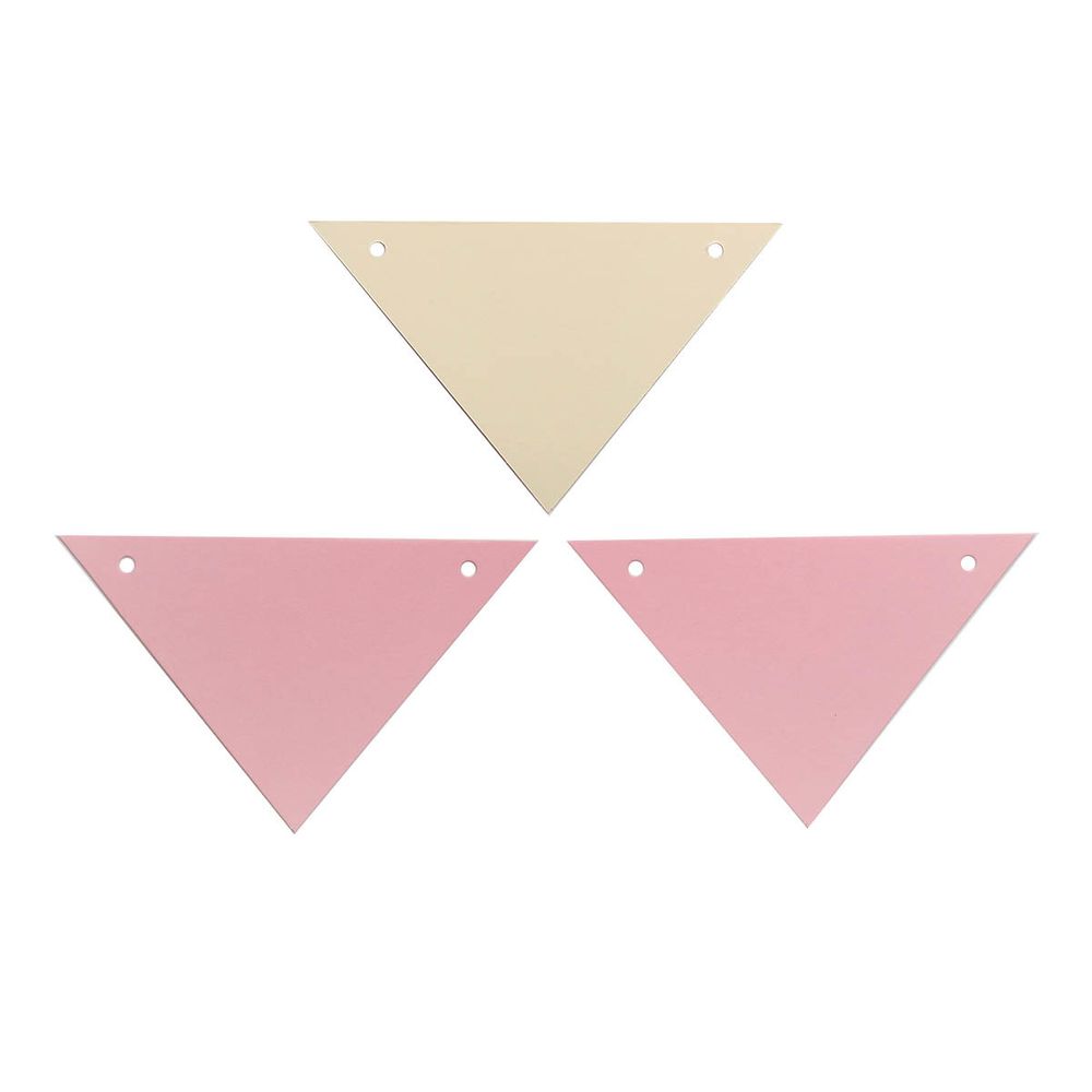Заготовка для гирлянды Треугольник Розовый/Кремовый