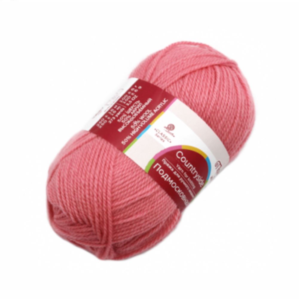 Пряжа Троицкая Подмосковная / уп.10 мот. по 100 г, 250м, 0378 герань