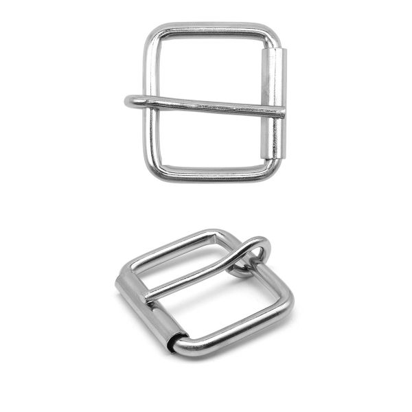 Пряжка ременная металл 36 мм (внешн. 46х40 мм, ⌀5 мм), роликовая, никель, П-10-11, 6 шт