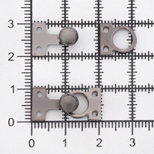 Крючки пришивные декоративные 10х21 мм, чер.никель, 10 шт
