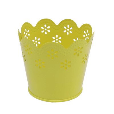 Вазон металлический окрашенный 7х9см, желтый