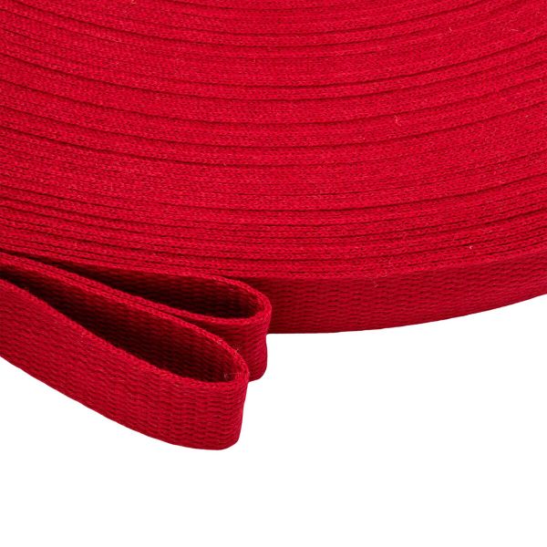 Стропа (ременная лента) 26 мм / 100 метров, [17.55 г/пог.м], матовая, имитация хлопка, 22 красный, 3Al357