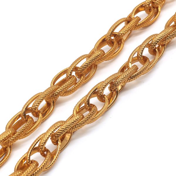 Цепь алюминиевая 16 мм, 10,9 мм, боб(10 м) (золото) K13309