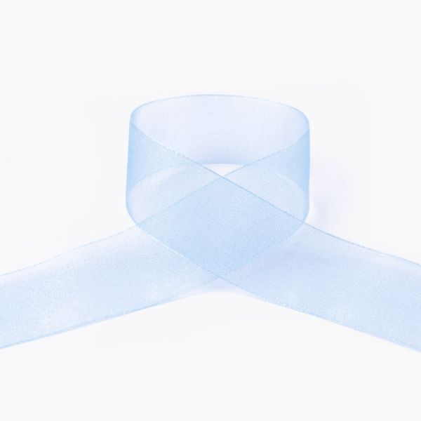 Лента капроновая (органза) 25.0 мм / 22.8±1 метра, 088 небесно-голубой, Blitz OR-25