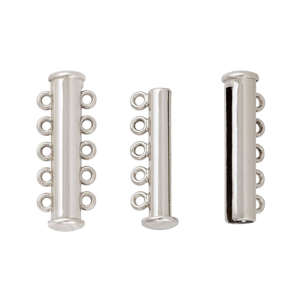 Замок-слайдер магнитный для украшений 10х30 мм, 5 шт, 01 под серебро, Zlatka FMK-M08