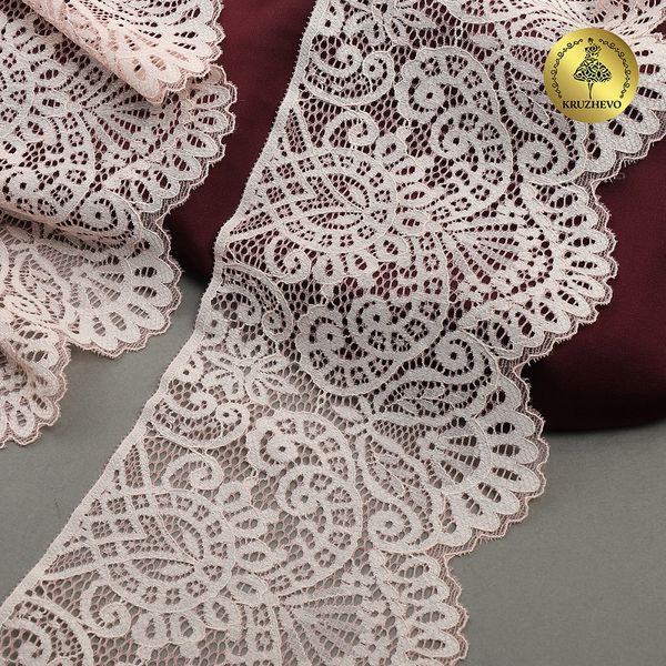 Кружево эластичное (стрейч) 110 мм, 40992PP цв.розовый, 3 метра, Kruzhevo