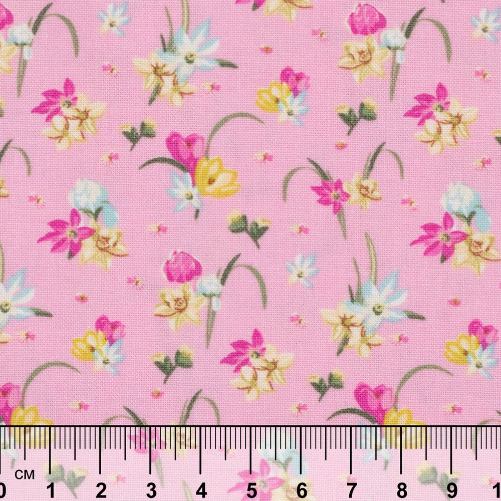 Ткань для пэчворка Peppy Весенний этюд, отрез 50х55 см, 146 г/м², ВЭ-15 розовый, Peppy