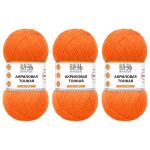Пряжа Вязь Акриловая тонкая / уп.3 мот. по 100 г, 360 м, 244 оранжевый