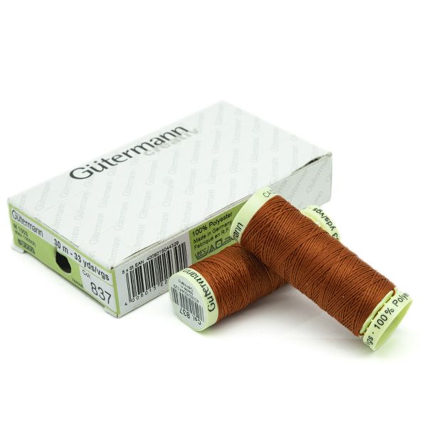 Нитки отделочные Gutermann Top Stitch, 30м, 837 терракот, 5 катушек
