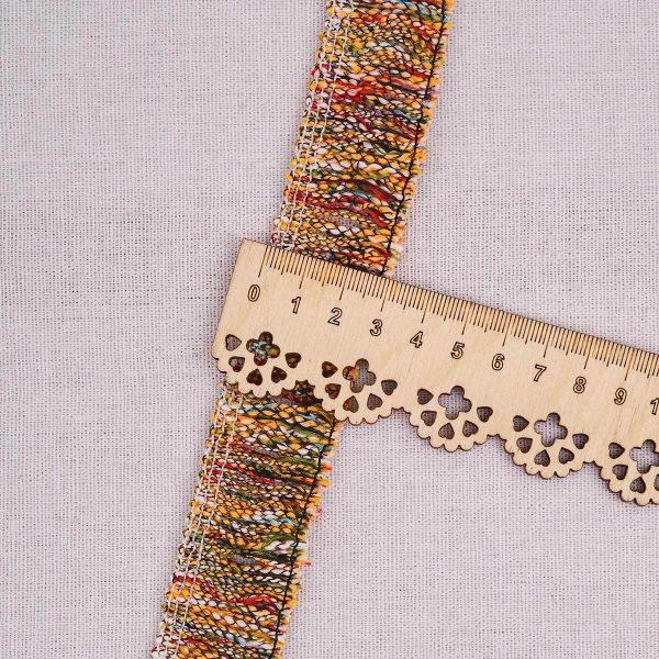 Тесьма-бахрома твидовая Шанель 30 мм / 45,7 м, бежевый, 3AR2790