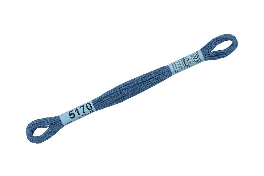 Мулине Gamma 100% хлопок, цв.5170 сине-серый, 24 мотка по 8 метров