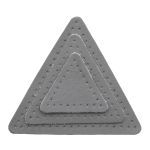 Набор заплаток пришивных из кожи, треугольник равностор. 4, 6 и 8см, с перфорацией, 3 шт (07 серый), 9406