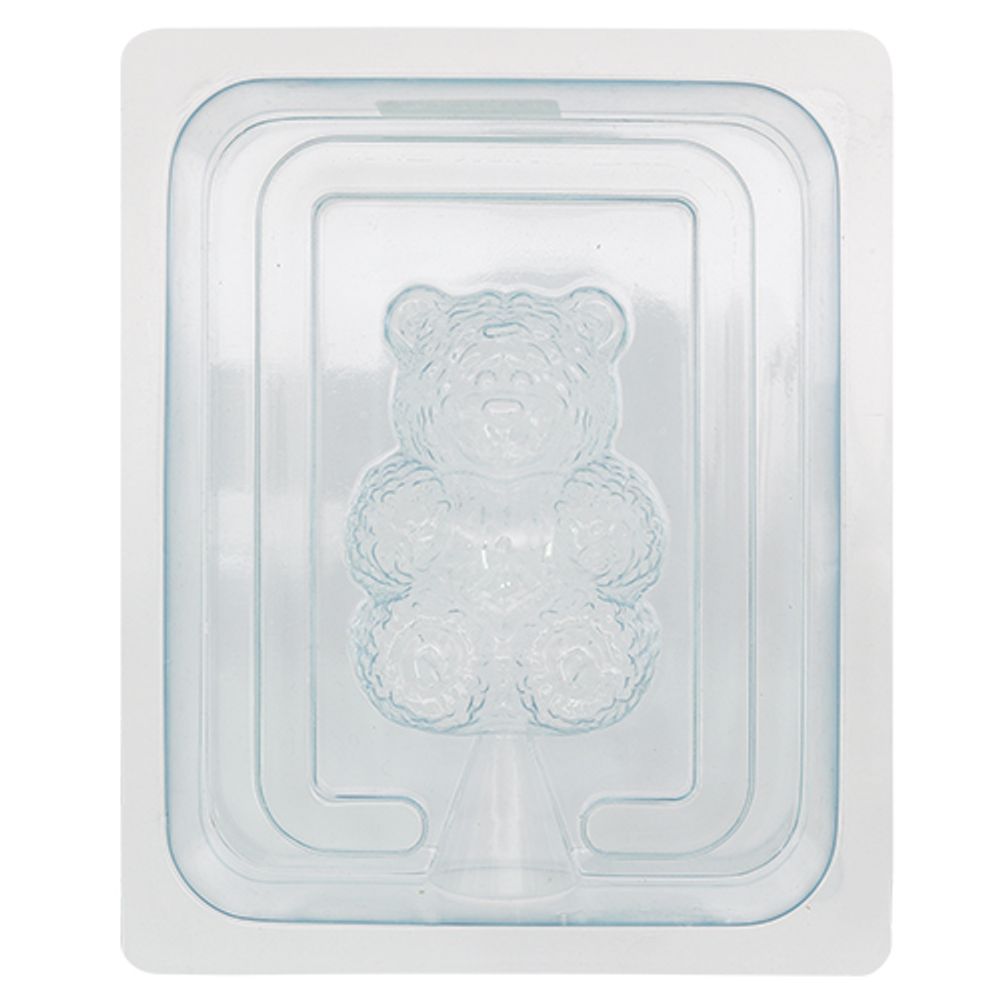 Пластиковая форма 3D, Медвежонок сидит с сердечком в обнимку