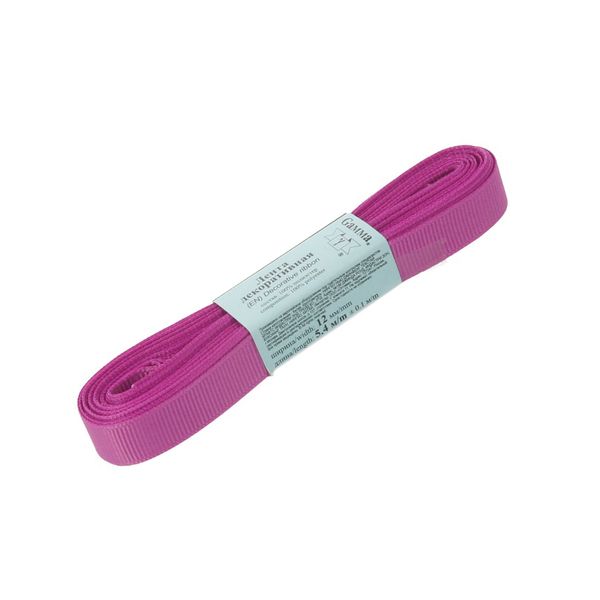 Лента репсовая нарезка 12.0 мм / 10 шт по 5.4 метра, 111 сиреневый, Gamma GR-12