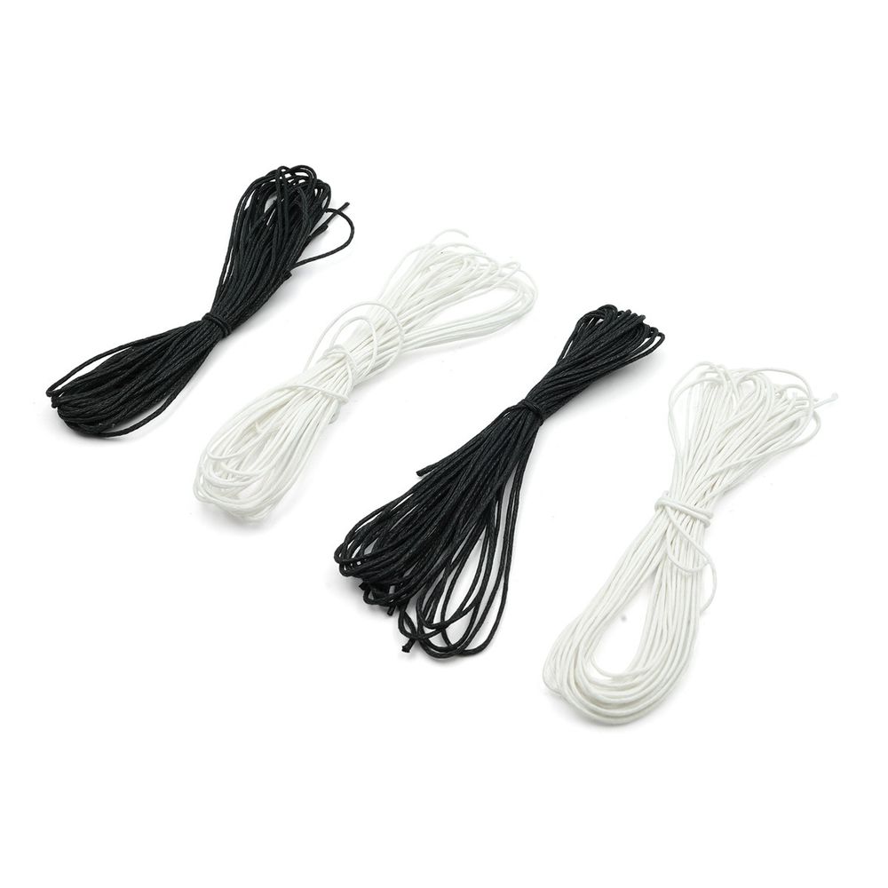 Шнур вощеный ⌀1.0 мм / 20х1 метр, Астра, черно-белый