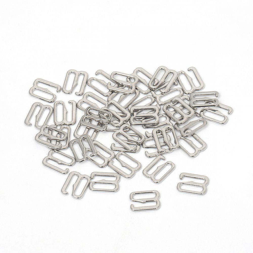 Крючки для бюстгальтера металл 8.0 мм, 908 цв.никель, уп.100 шт