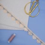 Кружево гипюр (плетёное) 30 мм / 13.7 метров, (интерьерное) голубой, 3AR2339