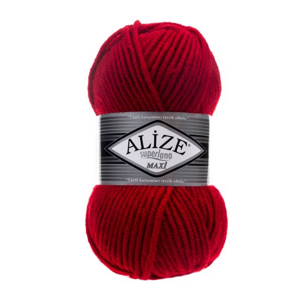 Пряжа Alize (Ализе) Superlana Maxi / уп.5 мот. по 100 г, 100м, 056 красный A