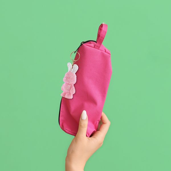 Алмазная (кристальная) мозаика Фрея ALVF-001, брелок Розовый зайка, 4х8 см