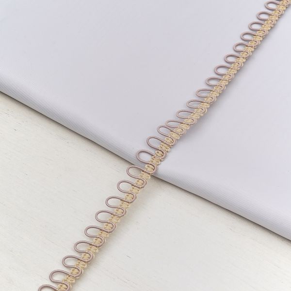 Тесьма декоративная с петлями 15 мм / 18.29 метра, светло-бежевый, 13-7735