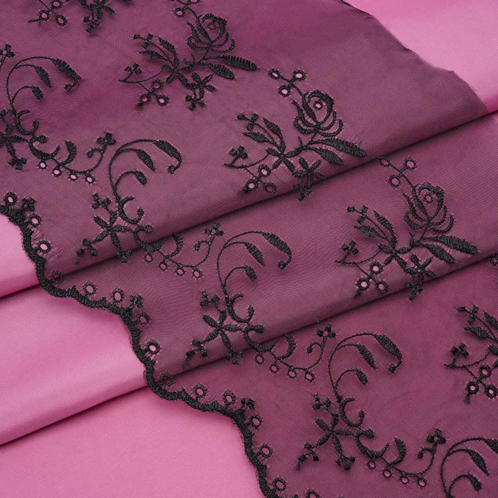 Кружево капроновое широкое 167 мм / 13.71 м, 0574-6002, цв.черный