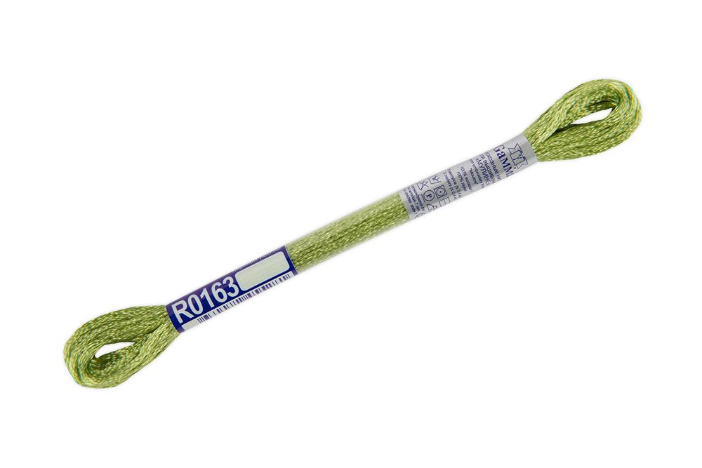 Мулине Gamma вискоза 100%, цв.R0163 св.зеленый, 12 мотков по 8 метров