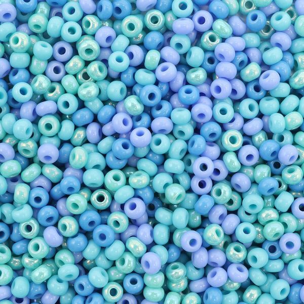 Набор бисера Preciosa 10/0 (2.3 мм), 20 г, 4 цвета, ассорти №8, голубой/бирюзовый
