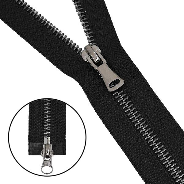 Молния металл Т5 (5 мм) 2 зам., разъем., 65 см, черн. никель, 580 черный, 5 шт