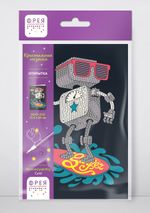 Алмазная (кристальная) мозаика Фрея, открытка Робот, 20х13.5 см
